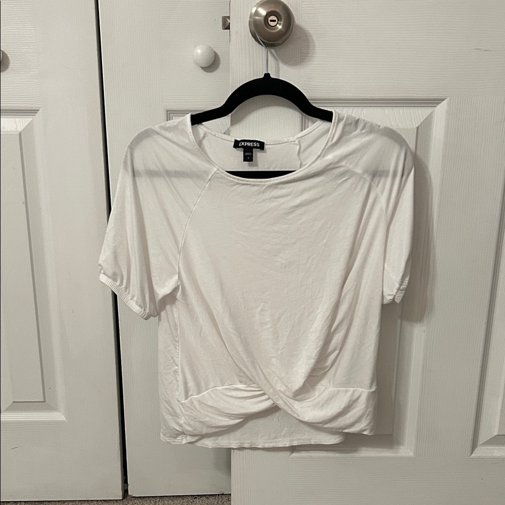 Express Women's Short Sleeve White Top